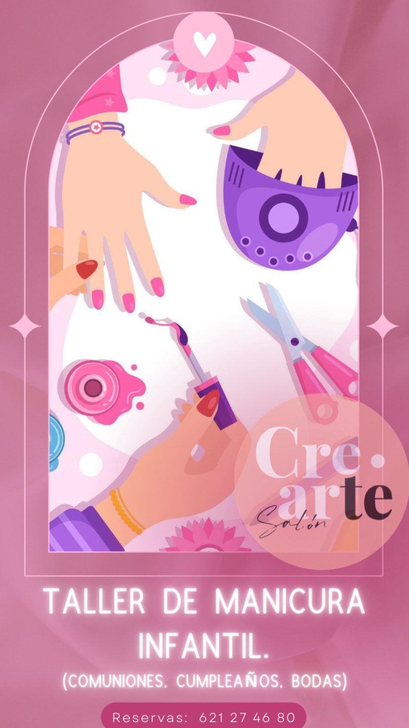 Cartel del taller de manicura infantil de Cre·Arte Salón